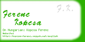 ferenc kopcsa business card